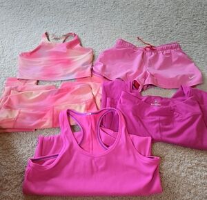 Old Navy Pink & Light Pink Women's Active Sports Bra and Shorts Set